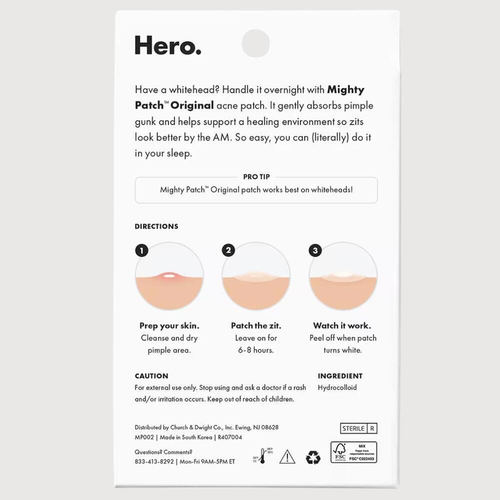 Hero Mighty Patch Original 72 Count (2 Pack) Acne Pimple Patches NEW - Picture 5 of 5